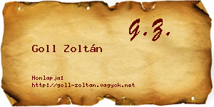 Goll Zoltán névjegykártya